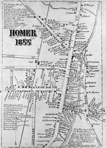 Historical Marker: Old Homer Map 1855
